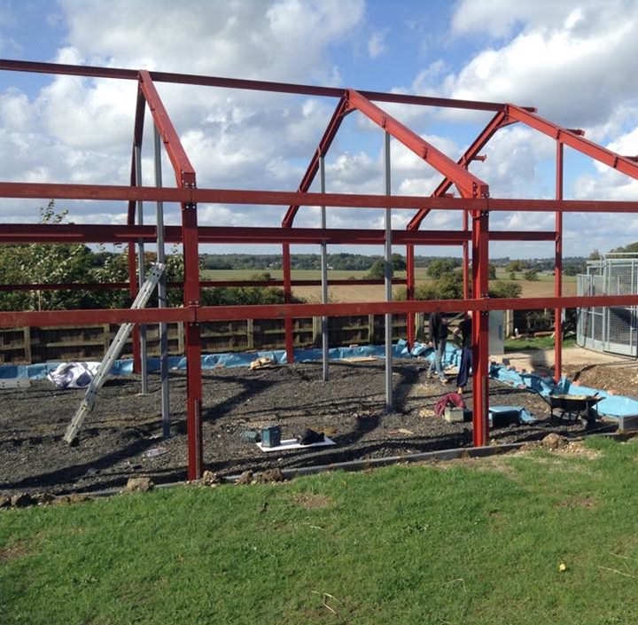 Steel framework for a new barn
