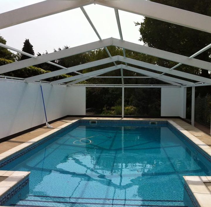 Steel framework for indoor swimming pool
